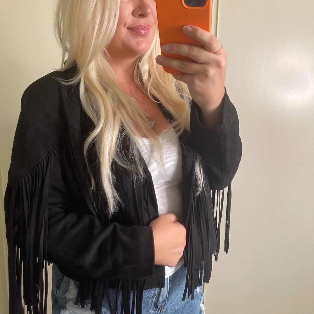 Suede fringe jacket NWT BOUTIQUE